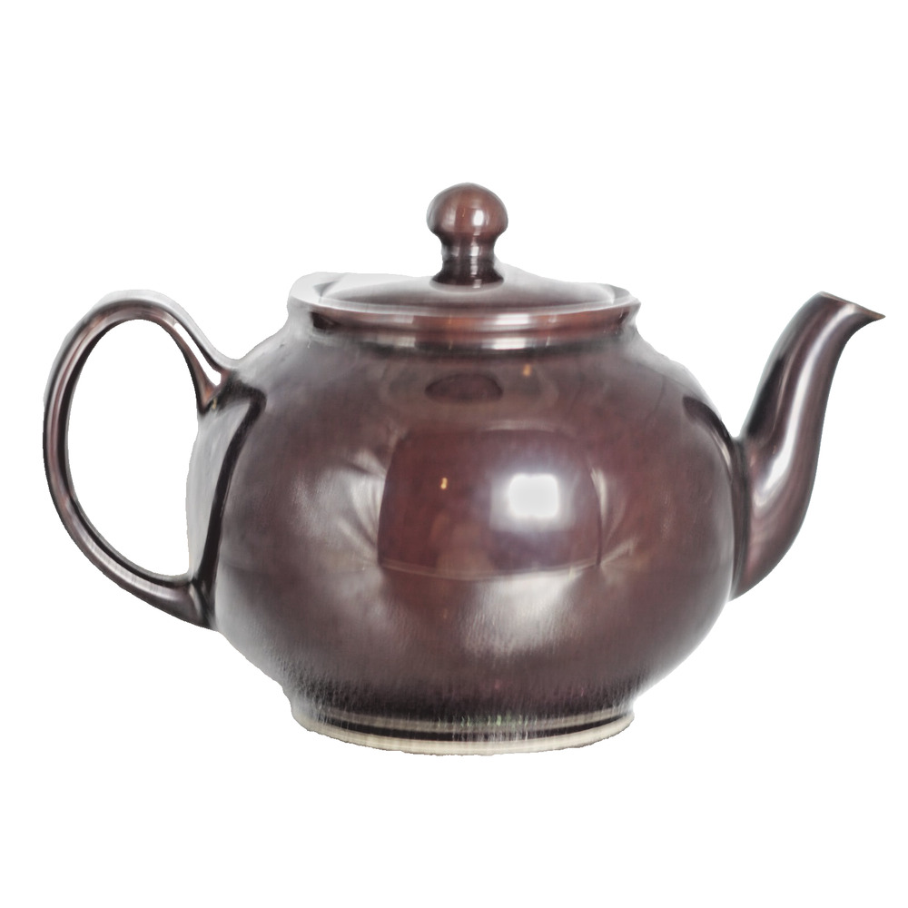 Vintage Pristine England Brown Betty Style Ceramic Teapot Brown Glossy 9" GUC